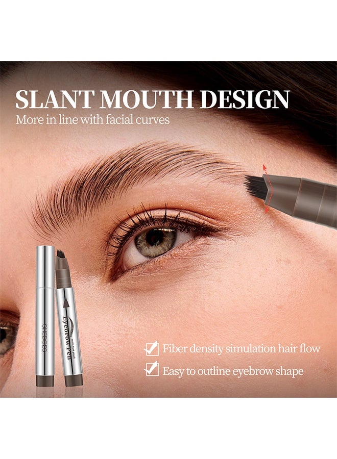SHEDOES Multi-Fork Plush Eyebrow Pen,Liquid Eyebrow Pen, Waterproof Microblading Eyebrow Pencil with a Micro-Fork Tip Applicator, Creates Natural Looking Brows Effortlessly #01 BLACK - Image 4